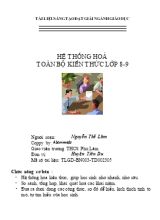 Hệ thống hoá toàn bộ kiến thức lớp 8, 9